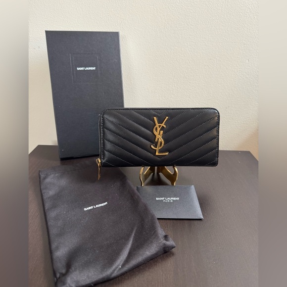 Saint Laurent Cassandre Matelassé Long Zippy Wallet
